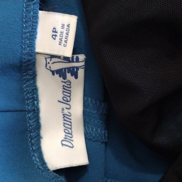 Dream Jeans Women's Teal Pants front Pockets Zipup/Button w/Elastic Waist Size 4 - Picture 3 of 5
